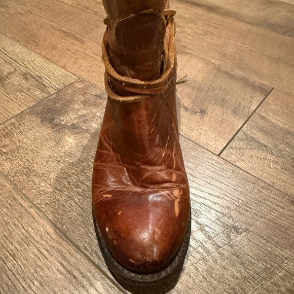 Freebird by Steven Casey Real Brown Leather Ankle Boots with ties size 8 - Picture 5 of 7